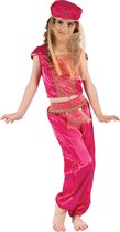 LUCIDA - Goudkleurig en rood oriëntaals kostuum voor meisjes - S 110/122 (4-6 jaar)
