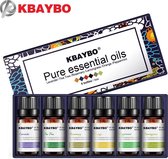KbayBo Etherische Olie Pakket - 6 Heerlijke Geuren - Aroma Olie voor Luchtbevochtigers en Aromadiffusers