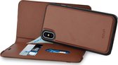 Azuri wallet case with removable magnetic cover - camel - voor Apple iPhone X/Xs