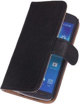 BestCases Zwart Luxe Echt Lederen Booktype Hoesje Galaxy Ace Plus S7500