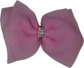 Jessidress Baret Meisjes Clip met haar strik en strass Feestelijke Haarclips - Roze