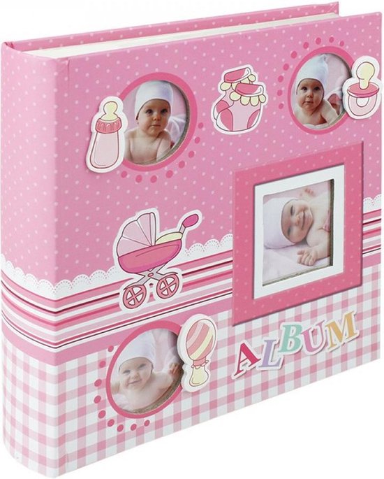 Fotoalbum baby 10x15 cm 200 foto's roze meisjes newborn kraamcadeau  geschenkset | bol.com