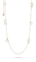 Orphelia ZK-7179/RG - Necklace Bicolor Double Chain Big Circle With Lines - 925 zilver - 80 cm