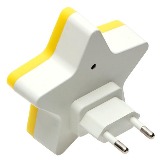 afvoer item Verbergen Led lamp Ster Geel stopcontact lamp met sensor - nachtlampje | bol.com