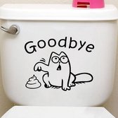 Toilet sticker grappige kat