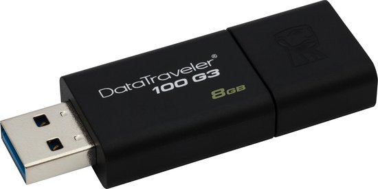 Kingston DataTraveler 100 G3 8GB - USB-Stick / Zwart