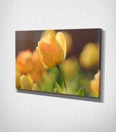 Yellow Flowers Canvas - 30 x 40 cm - Bloemen - Schilderij - Canvas - Slaapkamer - Wanddecoratie  - Slaapkamer - Foto op canvas