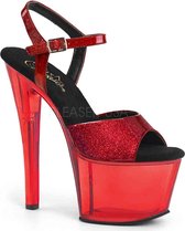 Pleaser Sandaal met enkelband, Paaldans schoenen -39 Shoes- SKY-308N Paaldans schoenen Rood