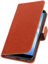 Bruin Pull-Up Booktype Hoesje voor Samsung Galaxy J6 Plus