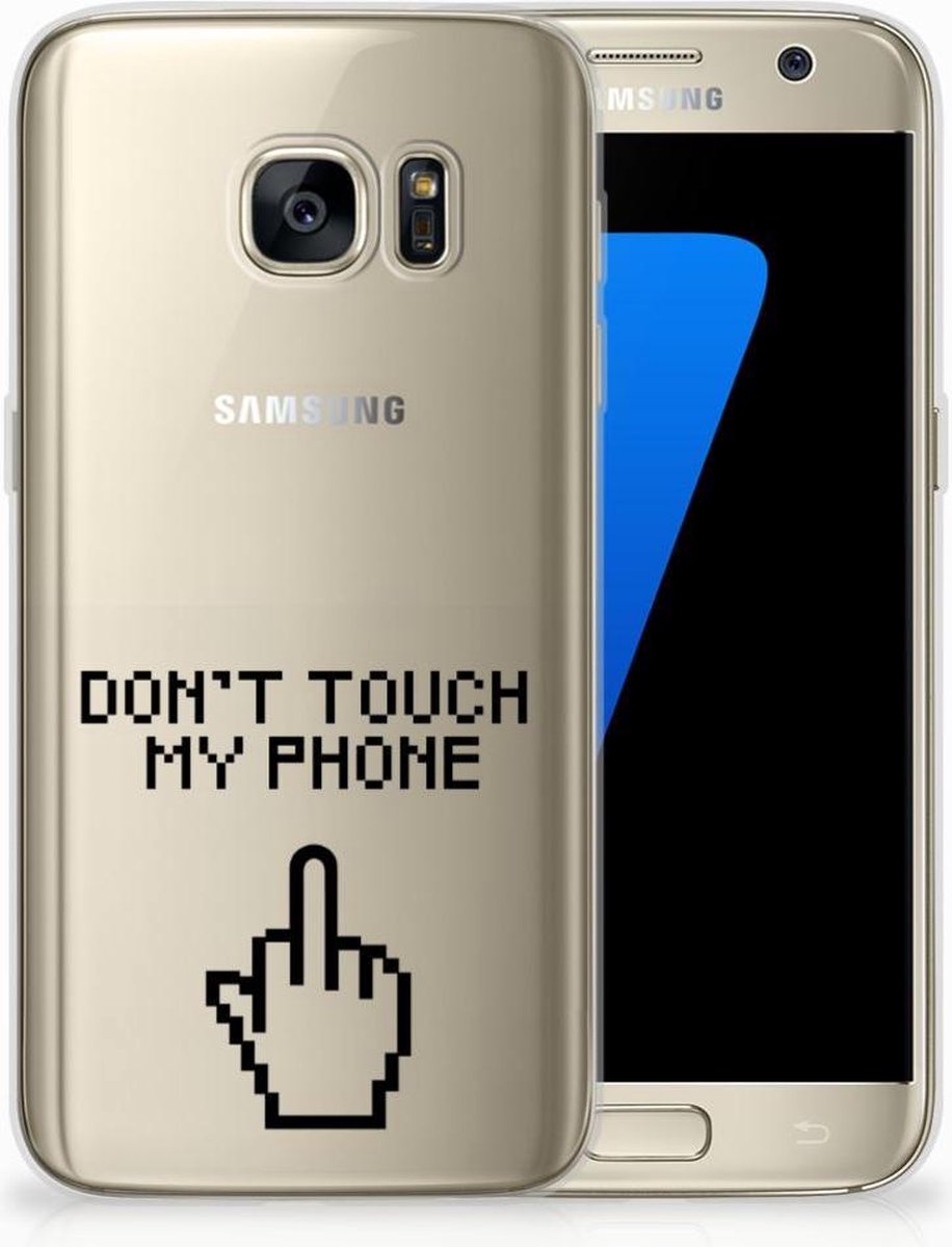 Samsung Galaxy S7 Silicone-hoesje Finger Don't Touch My Phone