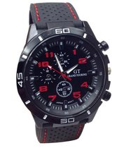 Hidzo Horloge GT Sport ø 40 mm - Rood - Inclusief horlogedoosje