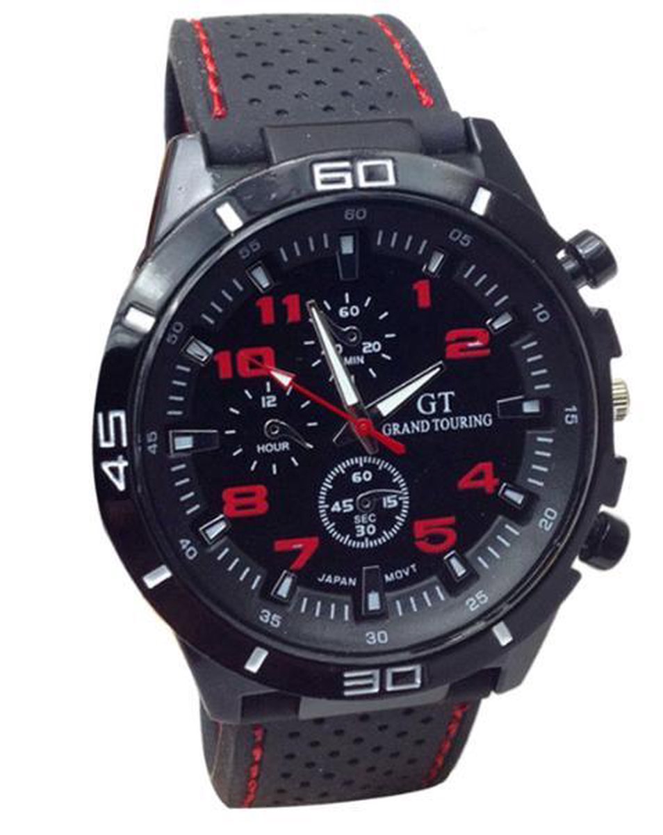 Hidzo Horloge GT Sport ø 40 mm - Rood - Inclusief horlogedoosje