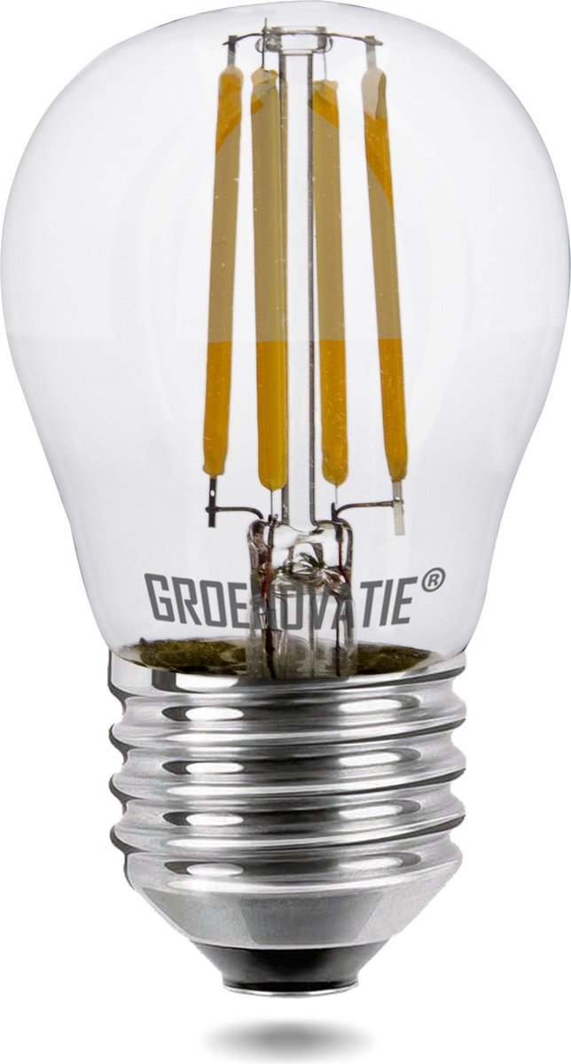 Groenovatie LED Filament Kogellamp - 4W - E27 Fitting - 81x45 mm - Extra Warm Wit - Dimbaar
