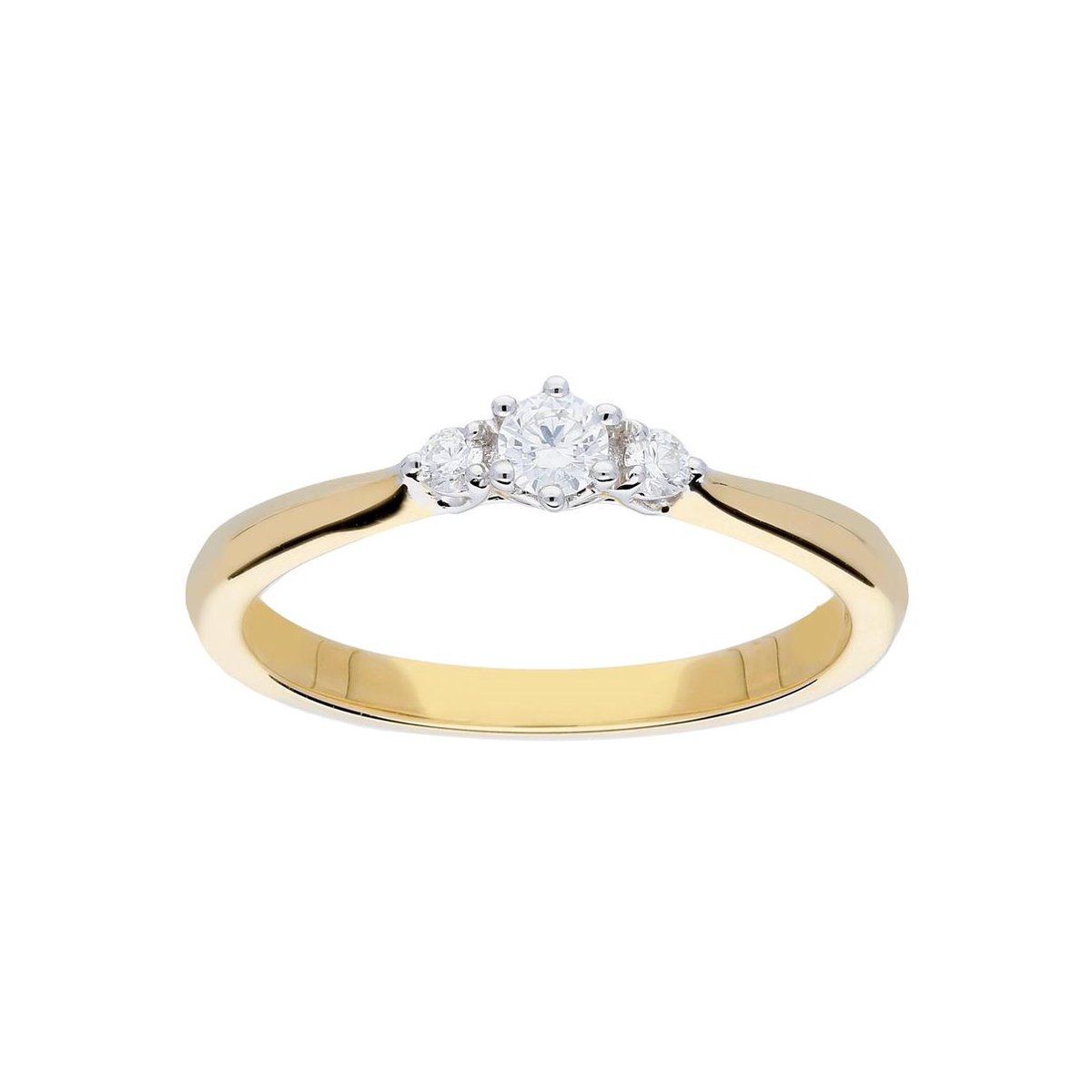 Glow ring met diamant verlovingsring - 3-0.145 ct G/SI - bicolor 14kt - mt  56 | bol.com