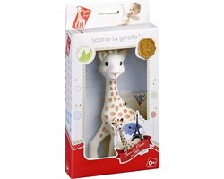 Sophie de giraf - Bijtspeeltje - Bijtspeelgoed - Baby speelgoed - Kraamcadeau - Babyshower cadeau - In wit/rood geschenkdoosje - 100% natuurlijk rubber - Vanaf 0 maanden - 17 cm - Beige/Bruin
