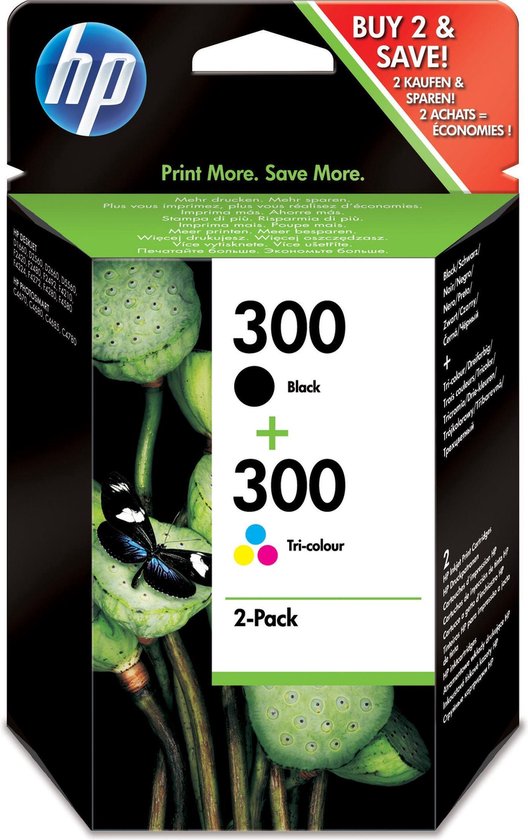 HP 300 pack de 2 cartouches d'encre noir/trois couleurs authentiques |  bol.com