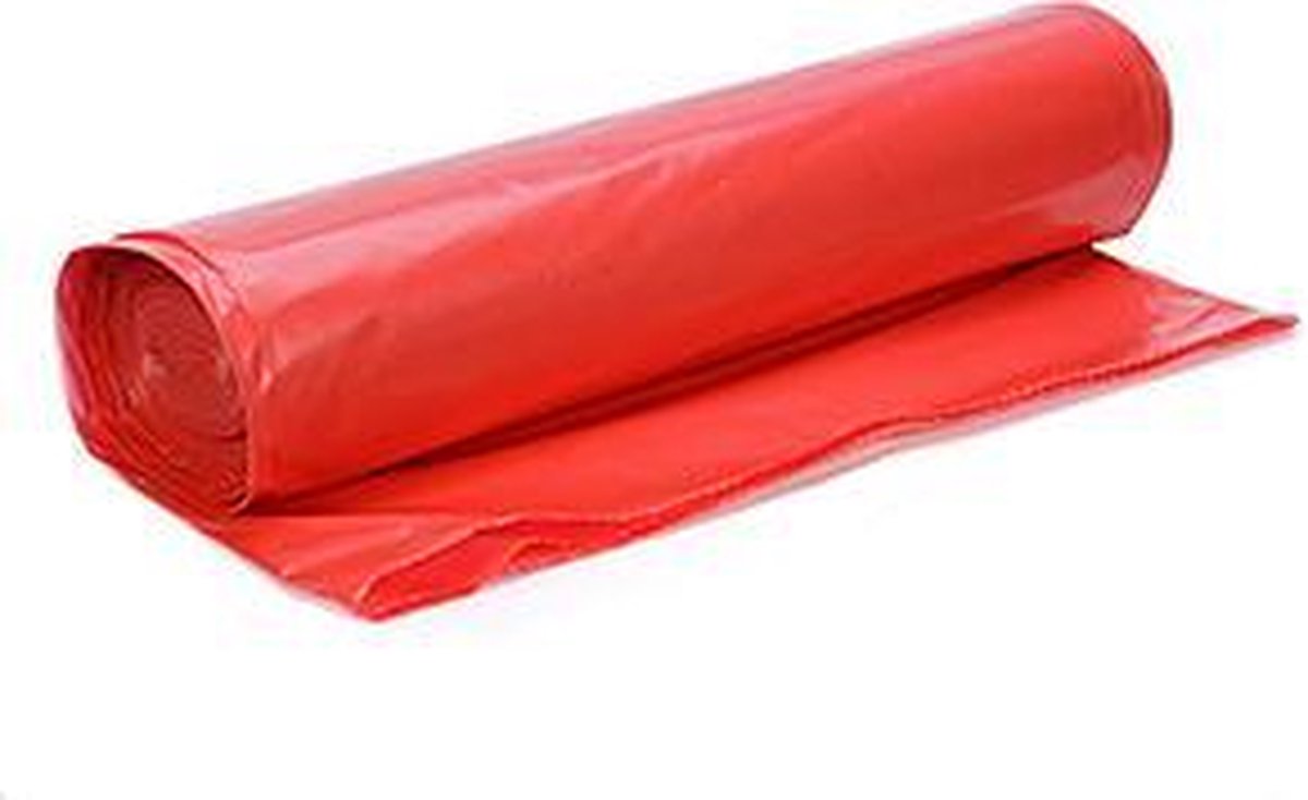 Goedkoopste Vuilniszak / Afvalzak LDPE Rood 95x110cm T70 155 liter 100 stuks ( 10 rol a 10 stuks