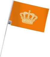 50 stuks: Oranje zwaaivlag met kroon - 20x30cm