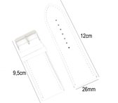 Horlogeband Leer 26mm - Croco Band + Push Pin - Wit - Sarzor