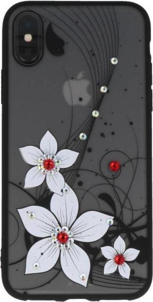 Wit Diamant Narcis Back Cover Hoesje voor iPhone X