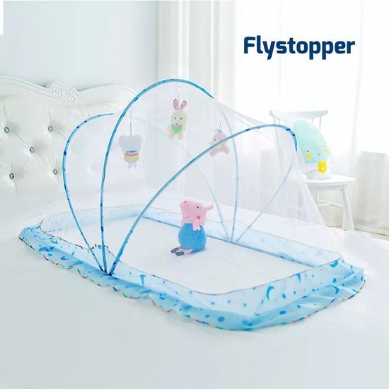 Baby klamboe Baby tentje uitvouwbaar 65x130x70 cm | Blauw | Flystopper  BK130 | bol.com