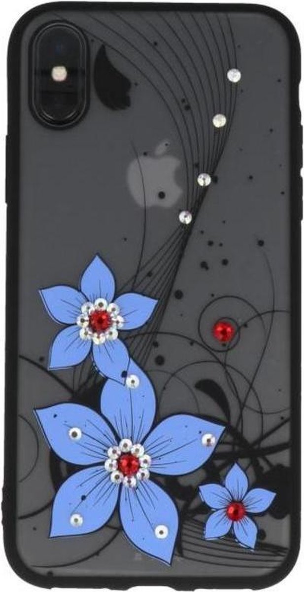 Blauw Diamant Narcis Back Cover Hoesje voor iPhone X