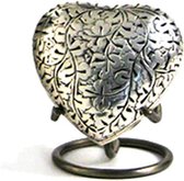 Urnencenter Oak Silver Hartjes urn - Urn - Urn voor as - Urn Hond - Urn Kat - Urn Deelbewaring - Mini Urn - Kunstobject