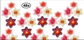 48x Bloemen assortie gekleurd+licht+clip