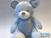 VIB® - Teddybeer groot 60 cm - Blauw - Babykleertjes - Baby cadeau