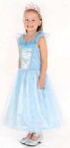 Luxe prinses jurkje blauw 8-10 jaar (128-140)