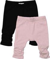 Dirkje Meisjes Leggings (2stuks) Lichtroze en Zwart - Maat 56