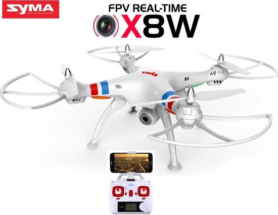 Syma X8W Wifi FPV CAMERA DRONE | Combi set : EXTRA ACCU + pak batterijen  (White) | bol.com