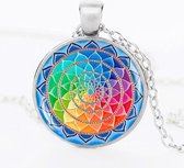 Ketting zilverkleurig | Yoga, mandala