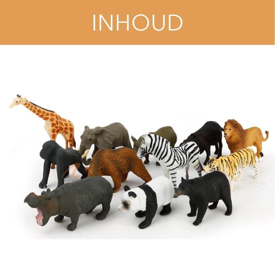 Set van 12 figuren van wilde dieren. Geweldig voor kinderen die  geïnteresseerd zijn in... | bol.com