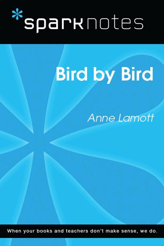 SparkNotes : Bird by Bird par Anne Lamott. Fond bleu avec motifs géométriques.