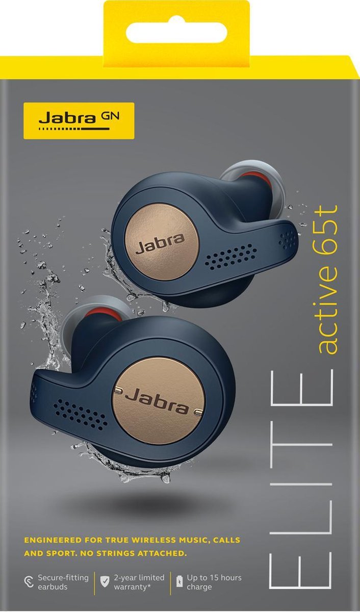 Ecouteurs sans fil True Wireless Jabra Elite 65t Noir et Cuivre - Ecouteurs