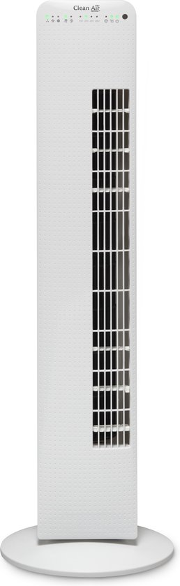 Luxe torenventilator met ionisator, 80° oscillatie, 3 snelheden, timer, afstandsbediening, stille airflow