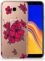 TPU Siliconen Hoesje Samsung Galaxy J4 Plus (2018) Design Blossom Red