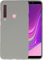 Bestcases Color Telefoonhoesje - Backcover Hoesje - Siliconen Case Back Cover voor Samsung Galaxy A9 (2018) - Grijs