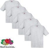 Fruit of the Loom - 5 stuks Valueweight T-shirts Ronde Hals - Heather Grey - XXL