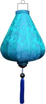 Lampe lanterne en soie turquoise goutte - DR-TU-45- S