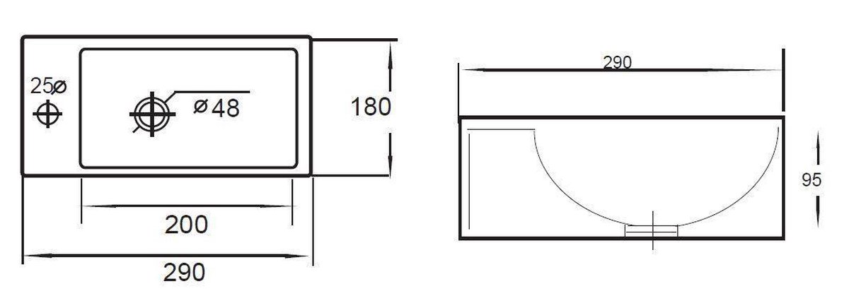 Best Design Wonder fonteinset 29x18x9.5cm 1 kraangat links met kraan sifon en afvoerplug keramiek wit