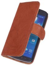 BestCases Bruin Luxe Echt Lederen Booktype Hoesje Galaxy Core 2 G355H