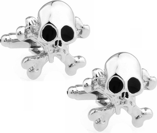 Boutons de manchette Amanto Asraf - Homme - Acier 316L - Tête de mort - ∅19mm