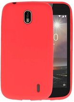 Bestcases Color Telefoonhoesje - Backcover Hoesje - Siliconen Case Back Cover voor Nokia 1 - Rood