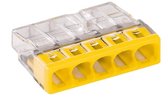 WAGO lasklem geel 5-voudig - 1.5 tot 2.5 mm² - Transparant - 20 stuks