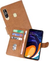 Hoesje Geschikt voor Samsung Galaxy A60 - Kaarthouder Book Case Telefoonhoesje - Bruin