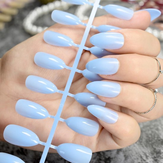 24x Mooie nepnagels | | Fake nails | Baby blauw bol.com