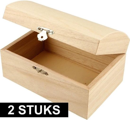 2 x simple carré boîte à bijoux bois de pin et de stockage couvercle wc732 cas bijou poitrine 