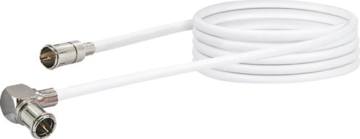 Schwaiger Antenne Aansluitkabel [1x F-quickstekker - 1x Mini-DAT-stekker] 1.50 m 90 dB Wit